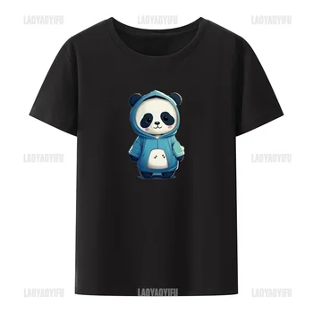 Забавная футболка с принтом панды в китайском стиле для мужчин и женщин, повседневный свободный топ, уличная мода на китайский Новый год, детские футболки с пандой