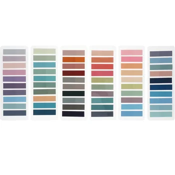 Наклейки Morandi Color 60 Index, самоклеящиеся портативные стикеры с рукописным текстом, стикеры-заметки