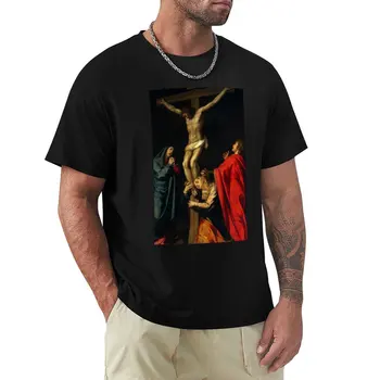 Футболка с изображением Иисуса на Кресте, эстетическая одежда, черные футболки больших размеров, мужские