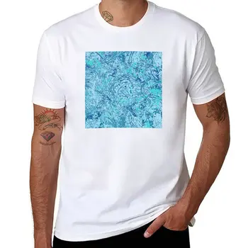 футболка с рисунком брызг краски зимнего синего цвета, топы большого размера, быстросохнущая футболка, мужская одежда