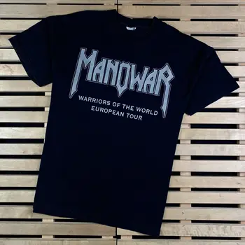 Мужская винтажная футболка Manowar 2002 с крупным принтом на спине, размер XL