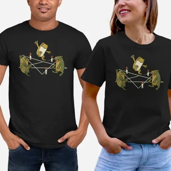Мужская футболка с принтом забавной танцующей лягушки, винтажные комиксы, мужская повседневная тонкая футболка, женская] Летние уникальные камзолы с коротким рукавом