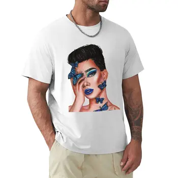 Джеймс Чарльз: футболка с бабочкой, футболка с рисунком кота, футболки на заказ, мужские футболки с рисунком