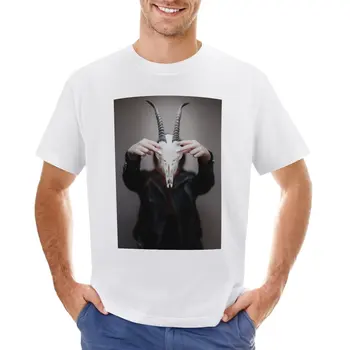 Футболка с изображением козьего черепа с принтом животного для мальчиков, заготовки для мужских футболок большого размера в обтяжку