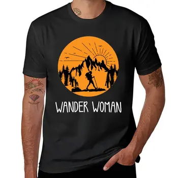 Новые женские футболки с забавными надписями Wander woman mountains, футболки для мальчиков, простые футболки, спортивные рубашки для мужчин