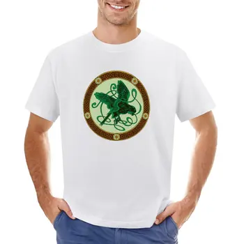 Celtic knotwork hawk - зеленая футболка оверсайз для любителей спорта, забавные корейские модные мужские футболки большого и высокого размера