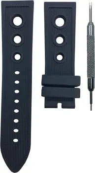 ремешок для часов с черным Каучуковым ремешком 24 мм, Совместимый с Breitling SuperOcean A13320 | Бесплатный инструмент с Пружинным стержнем