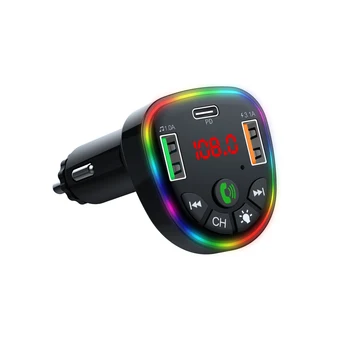 Беспроводное Автомобильное Зарядное Устройство Bluetooth 5,0 Dual USB Car Kit FM-Передатчик Аудио MP3-Плеер Громкой Связи 3.1A 12-24 В Для iPhone Samsung