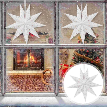 Бумажный фонарь с девятиконечной звездой из 3 предметов, рождественские украшения, гирлянда, абажур для лампы