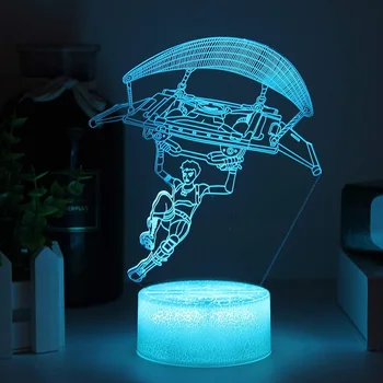 АНИМЕ Игра Парапланеризм 3D Светодиодный ночник Экстремальные виды спорта RGB Лампа настроения для украшения спальни Дома Декоративные подарки для детей