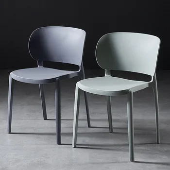Скандинавские современные обеденные стулья с утолщением для кухни, простой пластиковый стул, мебель для дома, письменный стул, обеденный стул с ленивой спинкой,