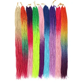 Сенегальский твист волос Синтетическое плетение Наращивание волос Тонкие Сенегальские скрутки Вязаные крючком косички для детей ежедневного использования 24-дюймовый фиолетовый