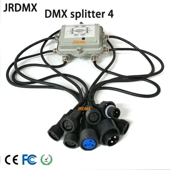 4-полосный DMX-разветвитель, разветвитель DMX512, усилитель сигнала, повторитель сигнала, подходит для диджейского оборудования, освещения сцены, наружного водонепроницаемого