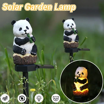 Светодиодные садовые фонари Panda на солнечных батареях, наружный Солнечный свет, лампы для лужаек для животных, водонепроницаемые ландшафтные лампы, солнечные фонари для сада