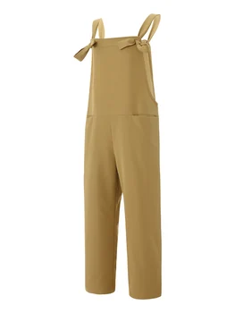 Viqwqii Женский длинный комбинезон без рукавов, однотонные мешковатые ползунки, брюки, комбинезон с карманами