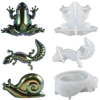 3D Пасхальная лягушка, Улитка, ящерица, поделки с животными, Силиконовая форма, Эпоксидная ювелирная форма, Литье смолы, подвеска, форма Подходит для поделок своими руками