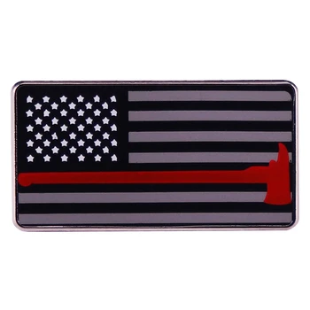Черный американский флаг с красной полосой, эмалированная булавка, булавки для рюкзака, брошь-значок, ювелирные изделия, подарки