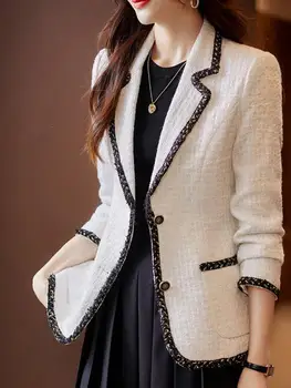 Весна-осень, новая женская корейская модная повседневная элегантная рабочая одежда, блейзер, куртка, женский винтажный клетчатый костюм в стиле пэчворк, популярное пальто