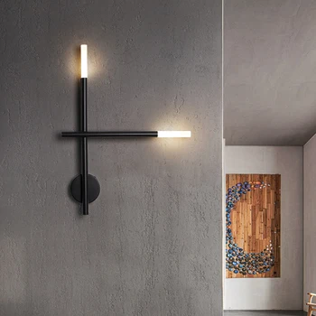 Современный минималистичный настенный светильник Креативное светодиодное освещение для гостиной спальни Прикроватный ТВ Фон художественный декор настенный светильник