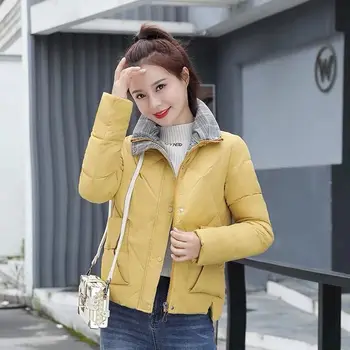 Женское новое Корейское универсальное хлопчатобумажное пальто свободного покроя, короткий утолщенный модный топ 2023, зимняя модная повседневная женская одежда