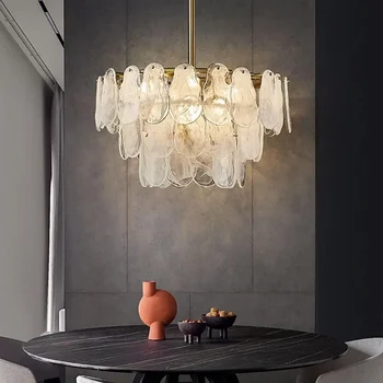 Роскошный подвесной светильник Nordic, Стеклянные Металлические кристаллы, светодиодные Люстры, украшение гостиной, столовой, Подвесной потолочный светильник