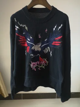 Женские свитера Eagle Royal Blue с круглым вырезом, Кашемировый свитер, Женский