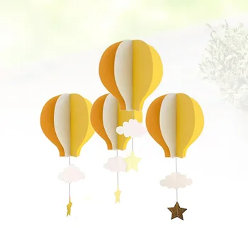 4шт Подвесной Воздушный Шар, Облако Воздушный Шар 3D Бумажная Гирлянда Подвесной Бумажный Кулон для Свадьбы, Дня Рождения, Годовщины