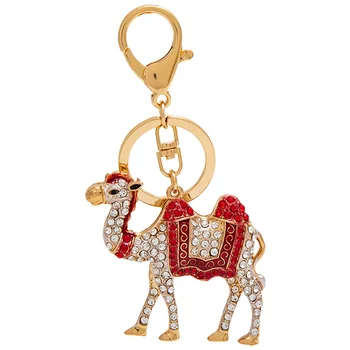 Брелок со стразами, брелок в форме верблюда, брелок с побрякушками, сумочка, брелок с подвесками, украшение для ключей, красный
