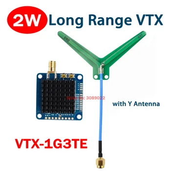 Видеопередатчик VTX-1G3TE 1,2 ГГц 1,3 ГГц 2000 МВт 2 Вт 9CH с управлением Tramp VTX Для 5-дюймового 7-Дюймового 8-Дюймового FPV RC Дрона Дальнего действия