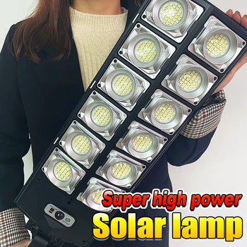 9000Lumens Solar Led Light Outdoor Самая Мощная 720LED Солнечная Лампа 1200 Вт Супер Яркая Водонепроницаемая С Датчиком Движения Садовый Свет