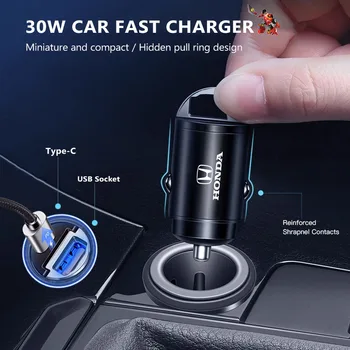 Автомобильное Быстрое Зарядное Устройство Порты USB Type-C Адаптер Питания Аксессуары Для Honda Civic Fit Accord City Vezel CR-V S660 Odyssey HR-V Insight