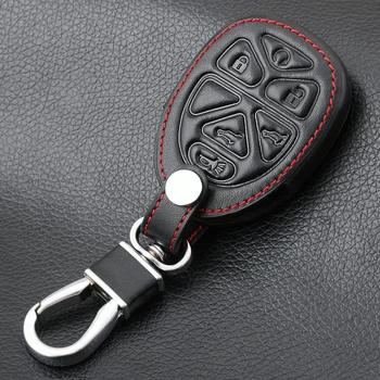 Кожаный чехол для ключей автомобиля, брелки, корпус дистанционного ключа для GMC Yukon Chevrolet Suburban Tahoe, 6 кнопок, смарт-ключи для стайлинга автомобилей