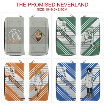 Кошелек с логотипом Аниме The Promised Neverland Для Мальчиков И Девочек, Кошелек Для Кредитных Карт, Дамский Кошелек Для Мелочи, Новый Длинный Кошелек На молнии