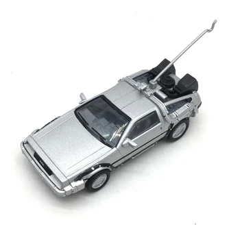 Литая под давлением Модель автомобиля DeLorean DMC 12 1981 года в масштабе 1:64 из сплава, Металлическая игрушка-симулятор 