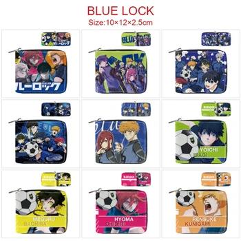 Кошелек с логотипом аниме BLUE LOCK, Новый короткий кошелек на молнии, Дамский кошелек для мелочи, кошелек для кредитных карт для мальчиков и девочек