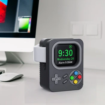 3D Подставка Для Зарядки Игровой Консоли Держатель Для Часов Креативное Шикарное Крепление Для Подставки Силиконовое Дно Противоскользящее для Apple Watch Series 8 7