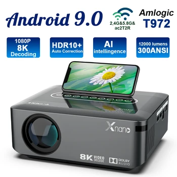 Проектор 4K 1080P 8K видео 300ANSI LED Adroid Проекторы 12000 Люмен BT5.0 Двойной wifi Full HD HDR10 + Для Домашнего кинотеатра