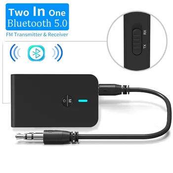 2 в 1 Передатчик-приемник Bluetooth 5.0, Беспроводной аудиоадаптер 3,5 мм Aux Bluetooth-адаптер для автомобильного динамика, ПК, телевизора, наушников.