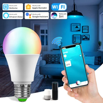 E27 12 Вт Умная WiFi Лампа Alexa Lamp Homekit Siri Голосовое Управление 85-265 В Приложение Dohome Google Home Assistant Функция Таймера С Регулируемой Яркостью