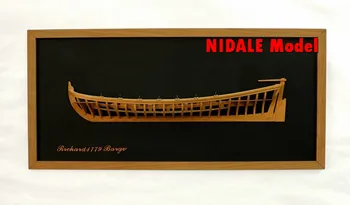 Комплекты моделей каркасных полудольных лодок 29-футовая баржа 1779 Комплект моделей настенных лодок