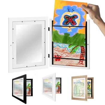 Художественная рамка для фотографий, открывающаяся спереди, деревянные рамки 5,9х4,3 Внутренняя рамка для настенного дисплея, художественная рамка для школьных занятий, дома или в офисе