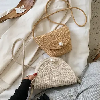 Роскошная дизайнерская сумка для клецек с жемчужной пряжкой, соломенная сумка через плечо на молнии, тканая пляжная сумка, мини-сумка, сумки для отдыха.