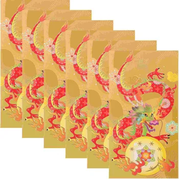 Красные конверты в Год китайского дракона, новогодний подарок, красный карманный конверт, Весенний фестиваль, карманные сумки Lucky Money