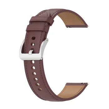22 мм для S Amsung Watch 4 Мягкий кожаный ремешок Сменный кожаный браслет Аксессуары С серебряной пряжкой из нержавеющей Стали