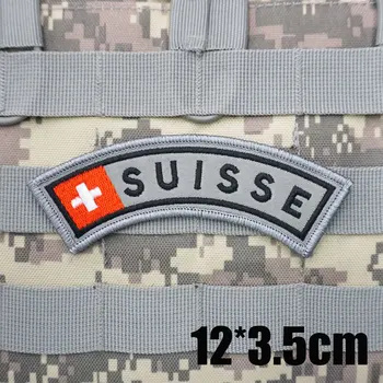 Швейцарский ФЛАГ, военно-тактические нашивки с вышивкой, Нарукавная повязка, Значок на рюкзаке с крючком для одежды