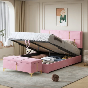 Спальный гарнитур из 2 предметов, мягкая кровать-платформа размера 