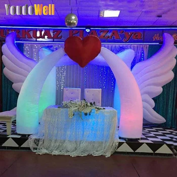 Великолепный изготовленный на заказ Надувной вход в Арку любви со светодиодной подсветкой для мероприятий на открытом воздухе В помещении Свадьба Вечеринка